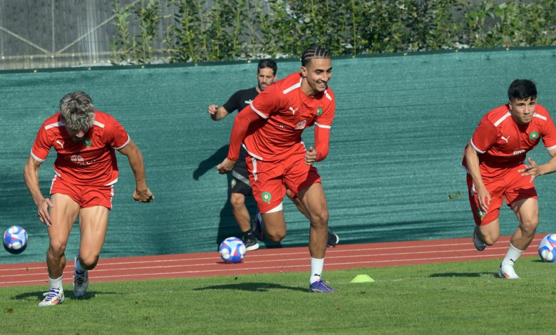 المنتخب الأولمبي يواصل استعداداته لدورة الألعاب الأولمبية في غياب العزوزي