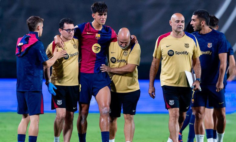 إصابة لاعب برشلونة بقطع في الرباط الصليبي